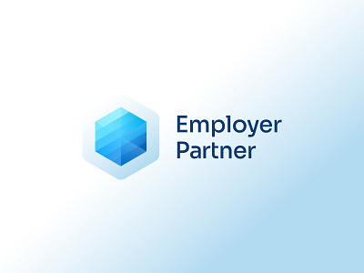 Employer Partner - Logo Design #2 abstract blue brand identity corporate employer geometric hexagon hexagon logo hexagons hr human resources logo logo design management modern partner