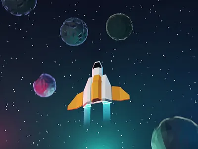 Space Animation Tutorial 3d 3d animation animation blender illustration low poly animation lowpoly render space spaceship