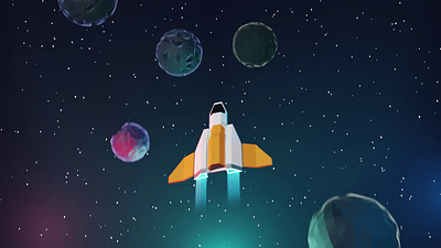 Space Animation Tutorial 3d 3d animation animation blender illustration low poly animation lowpoly render space spaceship