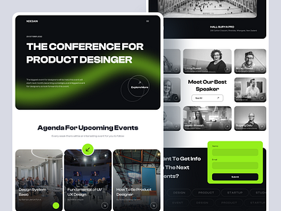Ndesain. Conference Landing Page bold clean clean website conference design event footer header modern ui design uidesign userinterface ux design uxdesign web design webdesign website