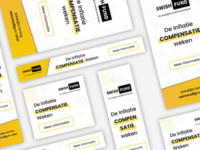 HTML5 banners - SwishFund branding campain corporte design html5 banners identity illustration logo minimal vector yellow