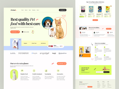 Pet Care Website Design - Landing Page figma design landing landing page plugin ui design uihut uiux design web web resource website design