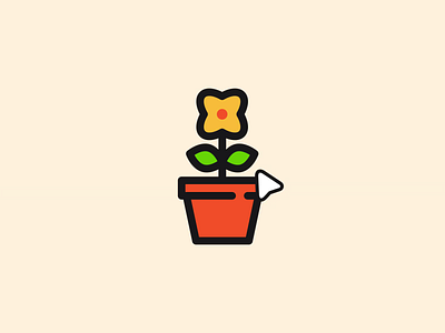 The birth of a potted flower 动画 插图 设计