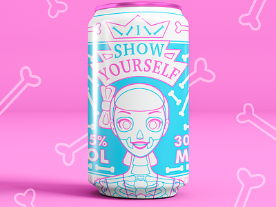 Show Yourself Can beer beer branding beer can beer label character character design design disney illustration