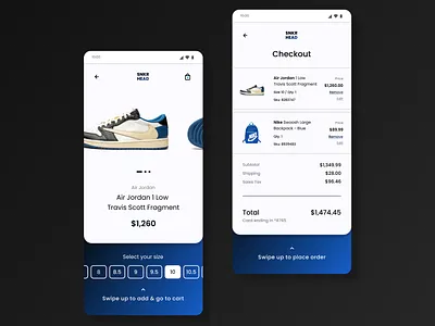 Sneaker Head Checkout design figma product product design ui uiux ux uxui