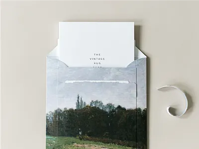 The Vintage Rug Shop collateral custom mailer print print design swatches