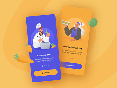 Mobile | My Chef animated animation app delivery design desire agency food delivery foodtech graphic design illustration mobile mobile app mobile interface mobile ui motion motion design motion graphics personal chef ui welcome screen