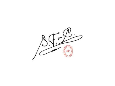 SF+C branding handwritten script logo script typography