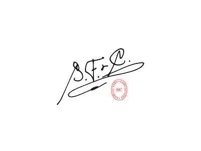 SF+C branding handwritten script logo script typography