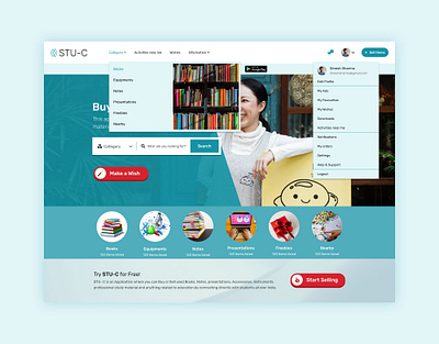 STU-C branding clean design flat typography ui web website