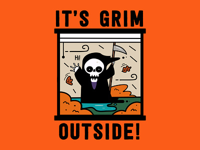 It's Grim Outside! character design design grim grim reaper halloween illustration october pumpkin spooky vector