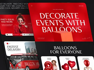 Balloon promo landing 3d animation balloon branding design e commerce graphic design interection design interface landing landing page motion graphics product design promo typography ui ux uxui web design