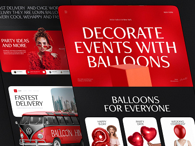 Balloon promo landing 3d animation balloon branding design e commerce graphic design interection design interface landing landing page motion graphics product design promo typography ui ux uxui web design