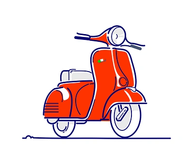 Vespa Scooter branding design graphic illustration italian design italy italy legend logo motorbike red scooter ui vector vespa