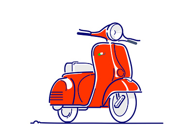 Vespa Scooter branding design graphic illustration italian design italy italy legend logo motorbike red scooter ui vector vespa