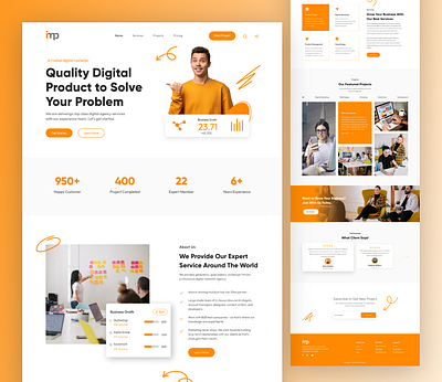 Digital Agency Landing Page digital agency landing page figma full website design hero section interface design landing page landing page design ui ui ux uidesign uiuxdesign uiuxdesigner uxdesign visual design web design website design