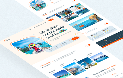 Travelo- Travel Agency Landing page design beautiful place graphic design hero section landing page landing page design place tour tourism tourist tourisy travel travel agency traveling trip ui ux