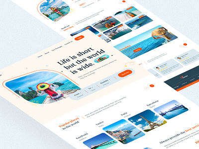 Travelo- Travel Agency Landing page design apartment booking beautiful place booking ui design graphic design hero section landing page landing page design place rental ui tour tour ui design tourism tourist travel travel agency travel landing page traveling trip ui ux