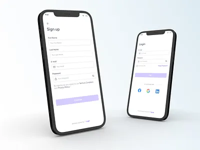 Login & Signup Form login form mobile ui onboarding form signup from ux