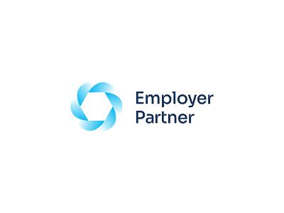 Employer Partner - Logo Design #3 abstract blue brand identity corporate employer geometric hexagon hexagon logo hr human resources logo logo design modern partner