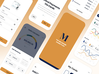 The Millionaire Hairstylist app design branding component design design education finance fintech graphic design illustration improvements logo mobile mobile design mockup money ui ux wealth