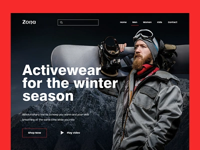 Zona activewear active sports active sports website activewear cloth brand clothes website dark ui dark web dark website ecommerce skiing wear snowboard snowboarding clothes snowboarding website web design winter clothes winter wear