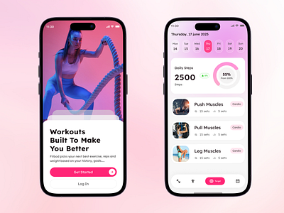 Workout mobile app UI concept app clean and minimal creative dribbble fitness app fitness tracker gym app gym website health mobile app motivation sport app sport mobile app sport website training application trending ui uiux workout workout mobile