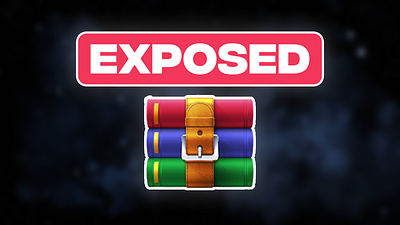 Youtube Thumbnail Design (Social Media) WINRAR BUSINESS EXPOSED! branding design graphic design illustration logo media rar social thumbnail ui win winrar youtube zip