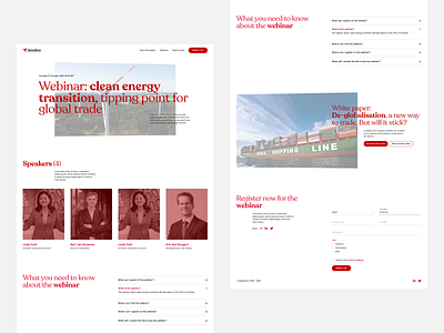 Landingpage for a webinar clean design digital design homepage landing page landingpage red spacious ui ux webdesign white
