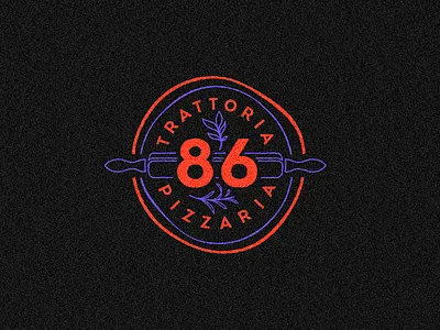 Trattoria 86 86 food handmade italian italian food italy logo logo design pasta pizza pizzaria pizzeria restaurant restaurant logo tasty tomato trattoria