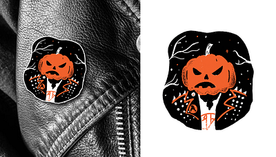 Crust Punk-in Pin editorial editorial illustration illustration pin pumpkin punk stickermule texture