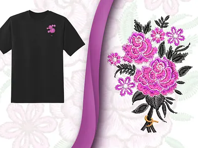 Floral Motif Embroidery Design cushion designs design designs for shirt embroidery designs illustration logo logo designs pillow designs shirt logo