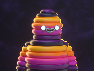 Color monster 3d c4d character color design friend illustration monster render