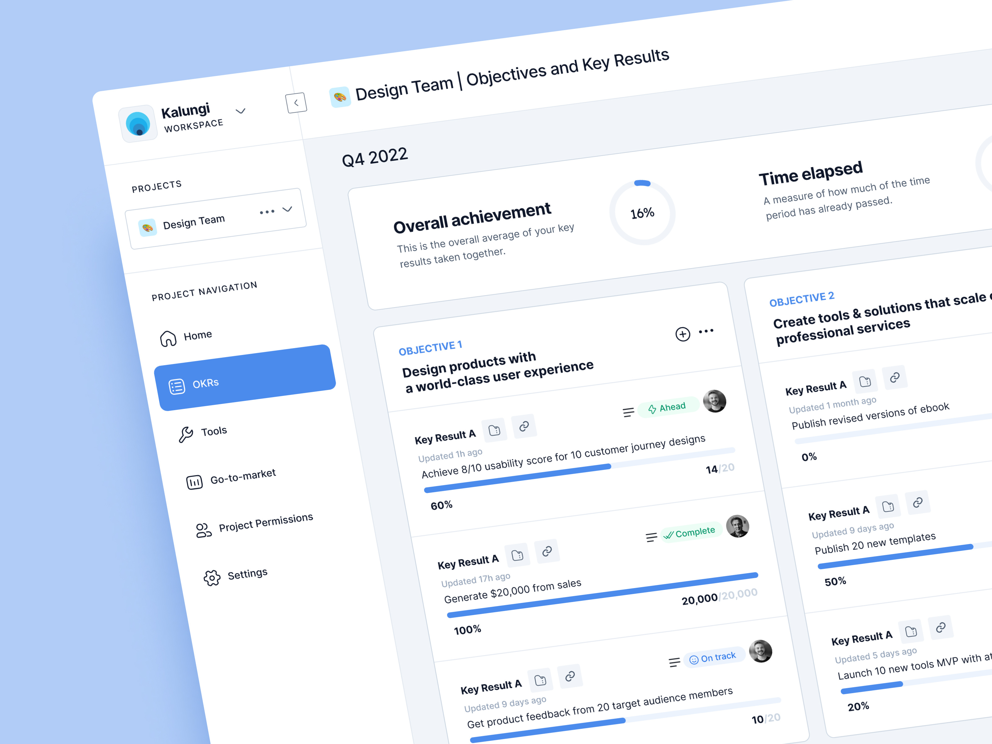 OKR Software UI by Kalungi on Dribbble