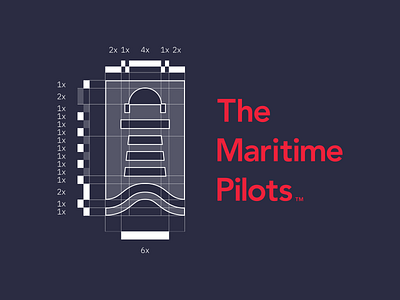 The Maritime Pilots Grid Construction brand brandidentity branding clean design grid identitydesign illustration illustrator lighthouse logo logogrid logomark logotype maritime mark minimal ocean sea vector