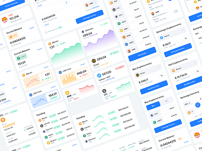 Cryptocurrency Components analytics blockchain crypto cryptocurrency exchange finance fintech payments statistics trading ui design wallet