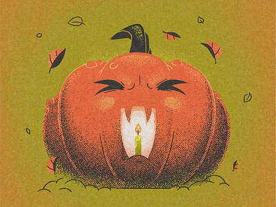 Jack-o'-lantern - Fright Fall Challenge angry autumn candle carved püumpking character halloween happy halloween hellsjells illustration jack o lantern jackolantern pumpkin pumpkin carving screaming texture vampire