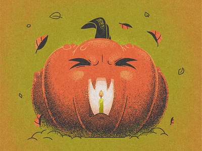 Jack-o'-lantern - Fright Fall Challenge angry autumn candle carved püumpking character halloween happy halloween hellsjells illustration jack o lantern jackolantern pumpkin pumpkin carving screaming texture vampire