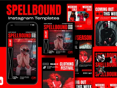 Spellbound Instagram Template Design advertising banner branding fashion graphic design instagram instagrampost instagramtemplate marketing moskup streetwear template