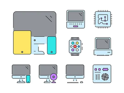 Computing icons computer hard disc iconjar imac ipad iphone iwatch laptop motherboard