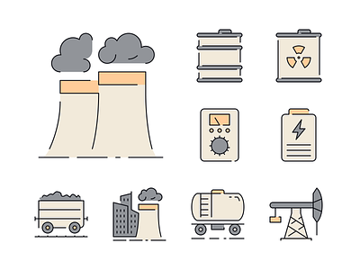Energy icons acumulator ampere meter battery energy factory figma flat icons icon set icon style iconjar icons line icons pictograms pollution tank toxic barrel wagon