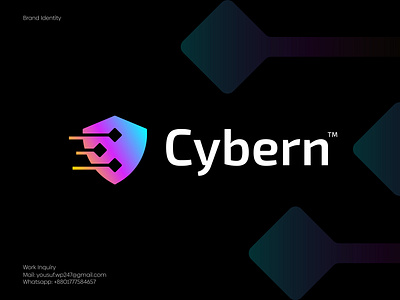 Cyber Security Logo Design | Modern Shield, Cyber Logo Concept a b c d e f g h i j k l m n brand identity branding cyber cyber security futuristic gradient logo icon logo logo design logo designer logos logotype minimalist logo modern logo o p q r s t u v w x y z safe shield symbol technology