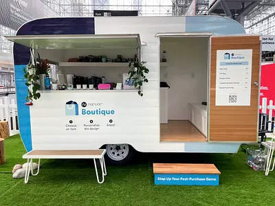 Camper Wrap Design for Convention blue camper car wrap conference convention design event experiential marketing geometric guerilla marketing illustration marketing print truck wrap wrap