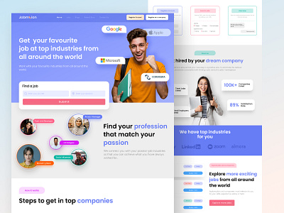 Jobs portal website homepage design adobe design figma jobs website ui ui ui design ux