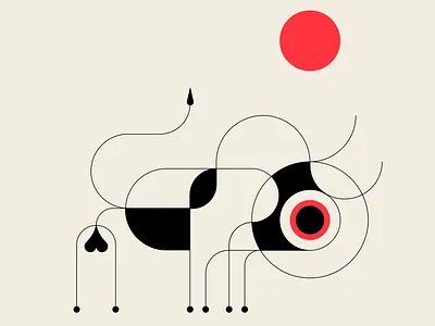 Some Bullsh*t abstract black bull design geometric illustration messymod minimalism red vector