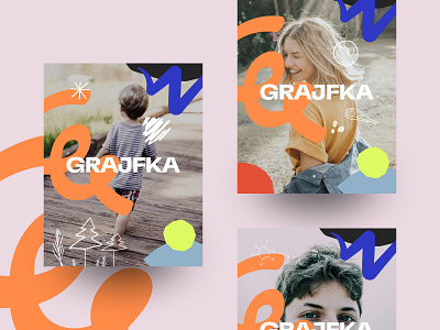 Grajfka – The Democratic School branding child dynamic education fresh identity kids open pattern school typography ui ux