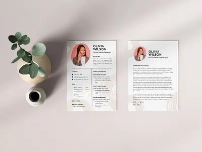 Minimal Resume Template 3d animation app branding design graphic design illustration logo motion graphics typography ui ux vector