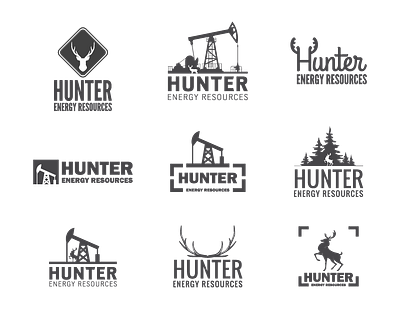 Hunter Energy Resources Logo R1 branding illustration logo