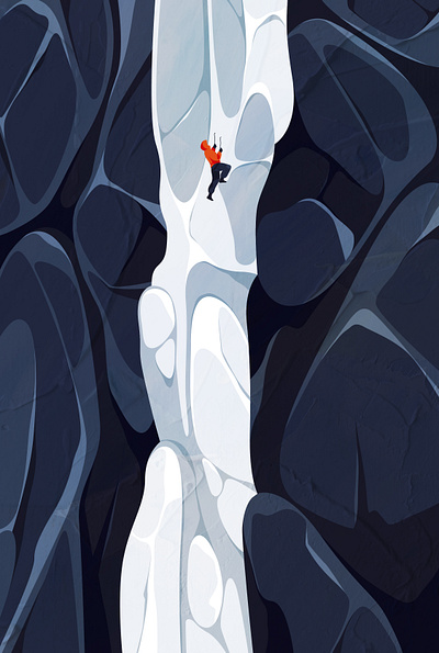 climber cartoon character climber cold design extreme glacier hobby ice iceman illustration retro risk rock sport style texture vector vintage winter