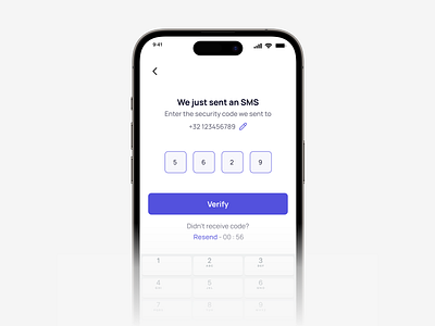 OTP Verification Screen UI figma login login with otp minimal mobile app mobile app ui mobile ui modern modern app otp otp login otp screen otp verification otp verification screen two step ui verification white theme